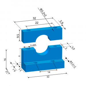 Adaptor pentru montare hotend e3d la seria ender