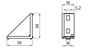 Coltar profile aluminiu 20x40 slot 6
