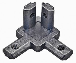 Conector  pentru 3 profile seria 30 negru