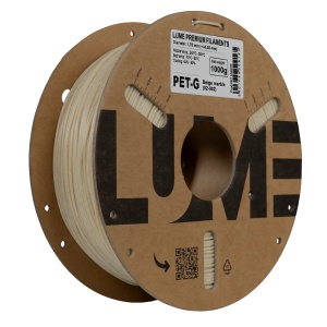 Filament PETG Lume Marble Beige 1kg, rolă cu veioză imprimată 3D