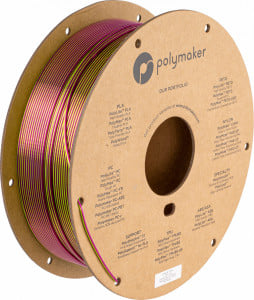 Filament POLYMAKER PolyLite SILK PLA DUAL COLOR Aubergine Lime-Magenta 1Kg