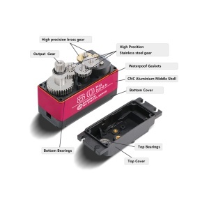 Dimensiuni servo DSSERVO DS5180 – 65 × 30 × 48 mm