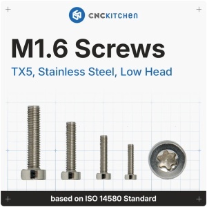 Surub M1.6x16 mm, TX5, oțel inoxidabil AISI 304, cap redus - 25 bucati