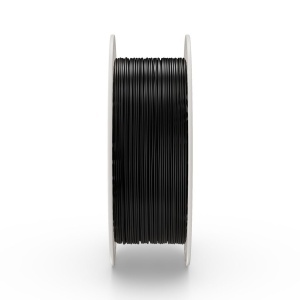Rolă filament Fiberlogy PC/ABS Black 0.75kg, văzută din profil