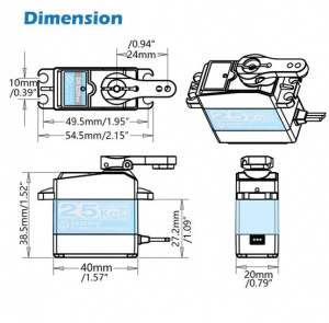 Servo Coreless  DS3225 PRO 180 grade