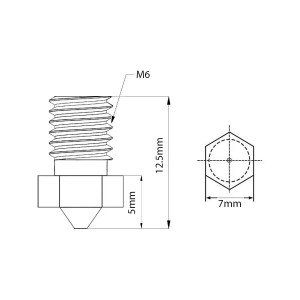 Duza Alama 0.3mm compatibila E3d dimensiuni