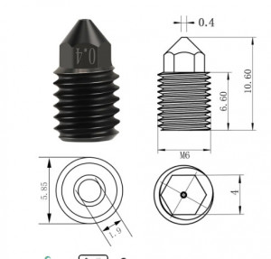 Duza Hardened Steel pentru Bambu Lab-0.2mm
