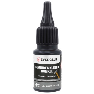 Everglue Super Glue negru rezistent la impact 20g, flacon dozator cu capac