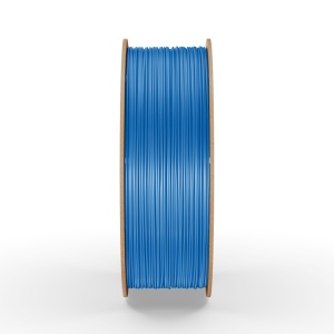 Două role de filament PETG FiberWORKS albastru, cu eticheta produsului vizibilă