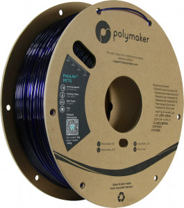 Filament POLYMAKER PolyLite PETG Translucent Blue 1kg