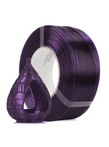 Obiect printat 3D cu filamentul PET-G Standard HS Deep Violet Transparent de la Rosa 3D, ilustrând transluciditatea materialului, din oferta ReprapMania.