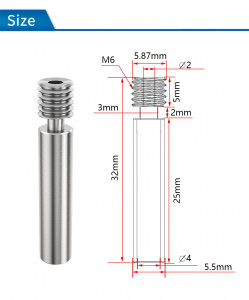 Surub tranzitie termica din aliaj de Titan pentru Prusa mini