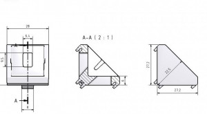 Coltar profile aluminiu 30x30 slot 8