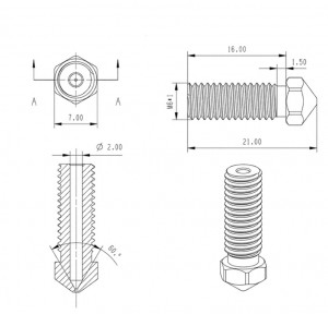 Duza CuCrZr 0,4mm pentru Volcano