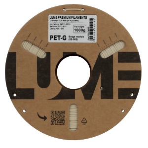 Filament PETG Lume Marble Beige 1kg, rolă unghi 2