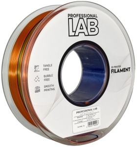 Filament Profesional Lab Silk PLA Tri Color Orange Blue Green 1kg - vedere laterală - RepRapMania