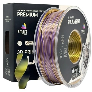 Filament Smart Print Silk PLA Tri Color Black Gold Purple 1kg