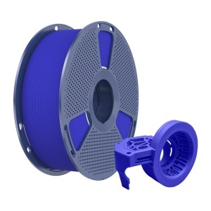 Detaliu de aproape cu textura firului de Filament Sunlu PETG High-Speed Matte Blue 1kg, disponibil pe reprapmania.ro.