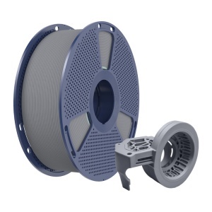 Detaliu de aproape cu textura firului de Filament Sunlu PETG High-Speed Matte Grey 1kg, disponibil pe reprapmania.ro.