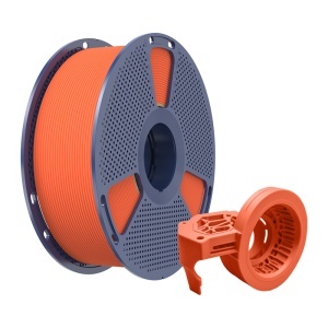 Detaliu de aproape cu textura firului de Filament Sunlu PETG High-Speed Matte Orange 1kg, disponibil pe reprapmania.ro.