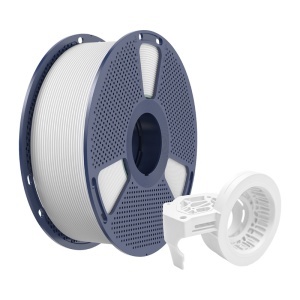 Detaliu de aproape cu textura firului de Filament Sunlu PETG High-Speed Matte White 1kg, disponibil pe reprapmania.ro.