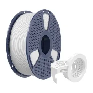 Detaliu de aproape cu textura firului de Filament Sunlu PETG High-Speed Matte White 1kg, disponibil pe reprapmania.ro.