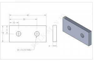 Placa conectare cu 2 gauri