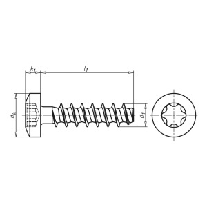 Schiță tehnică și dimensiuni pentru șurub termoplastice CNC Kitchen 3x18 mm model Natur