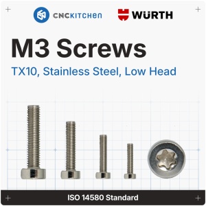 Surub M3x10 mm, TX10, oțel inoxidabil AISI 304, cap redus - 25 bucati