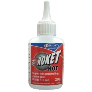 Deluxe Materials Roket Hot - Adeziv Cianoacrilat (CA) Super-Subțire, Priză 1-5 sec, 20g
