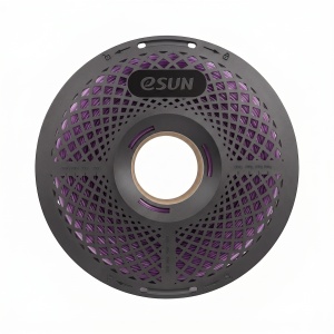 Detaliu filament eSUN PETG-Basic Translucent Light Purple, transparență și textură