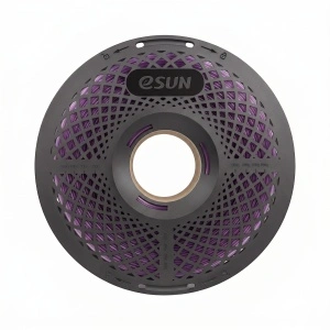 Detaliu filament eSUN PETG-Basic Translucent Light Purple, transparență și textură