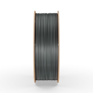 Rolă filament PETG FiberWORKS grafit, vedere laterală a filamentului înfășurat