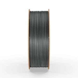 Rolă filament PETG FiberWORKS grafit, vedere laterală a filamentului înfășurat