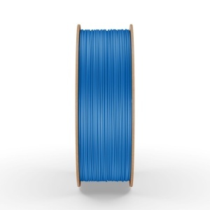Rolă filament PLA FiberWORKS albastru, vedere laterală a filamentului înfășurat