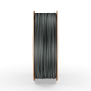 Rolă filament PLA FiberWORKS grafit, vedere laterală a filamentului înfășurat
