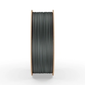 Rolă filament PLA FiberWORKS grafit, vedere laterală a filamentului înfășurat