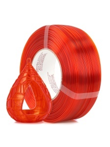 Obiect printat 3D cu filamentul PET-G Standard HS Orange Transparent de la Rosa 3D, ilustrând transluciditatea materialului, din oferta ReprapMania.