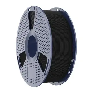 Rolă de Filament Sunlu PETG High-Speed Matte Black 1kg integrată într-un sistem de printare 3D.