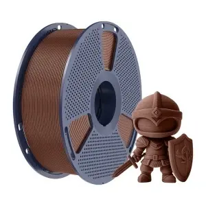 Detaliu cu bobinarea perfectă și fără noduri a filamentului Sunlu PLA+ Chocolate