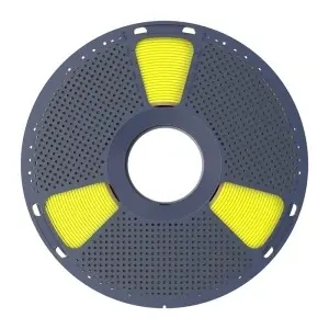 : Piesă 3D printată cu filament Sunlu PLA+ Yellow, evidențiind finisajul neted și detaliile clare