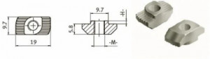 Piulita canal T M8 pentru profile 4545-pachet 10 bucati