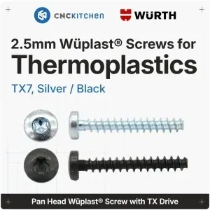 Șurub autofiletant pentru plastic / termoplastic, TX7 2,5x10 mm, Natur - pachet 25 bucăți