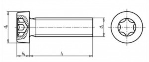 Surub M4x10 mm, TX20, oțel inoxidabil AISI 304, cap redus - 25 bucati