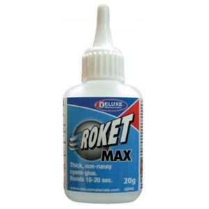 Deluxe Materials Roket Max - Adeziv Cianoacrilat (CA) Vâscos, Umplere Goluri, Priză 10-20 sec, 20g