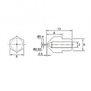 Duza din alama lata MK8 0,8mm