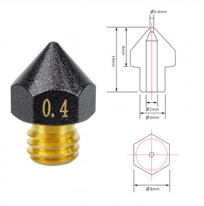 Duza din Alama placata cu teflon MK8 lata 0.4mm
