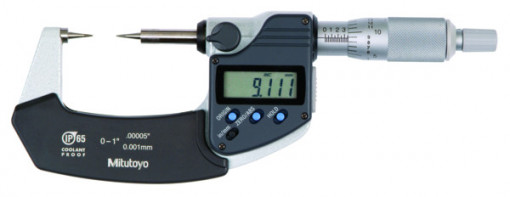 Micrometru digital, protectie IP65, Inch/Metric, 0-1", Varf de 15°, Mitutoyo, 342-351-30