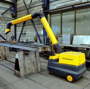 Echipament extractie noxe de sudare, Plymovent, unitate mobila MDF, brat 4 metri, filtru de unica folosinta 5