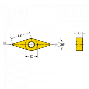 Placuta strunjire Inveio, Sandvik Coromant, VNMG 16 04 04-PF 4425 - Img 2